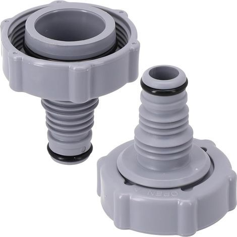 2 vannes de vidange P6H1419, adaptateur pour tuyau de vidange, adaptateur de vanne de vidange (gris Ø 32 mm) (1/5)