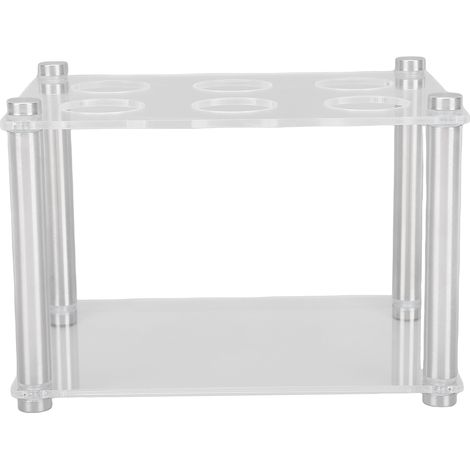 Support adapté aux cartouches Cirkul, rectangulaire, à 6 trous, en acrylique transparent, pour ranger les flacons d'arômes sur le plan de travail de la cuisine. (1/5)