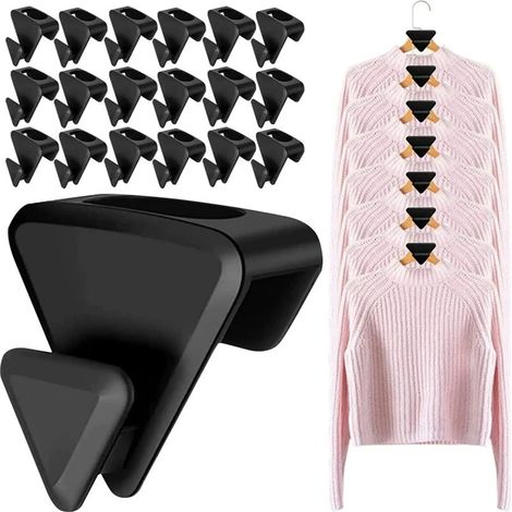 25 pezzi - ganci appendiabiti salvaspazio - ganci di collegamento per appendiabiti - connettore triangolare in plastica per appendiabiti - organizer per armadio e clip di stoccaggio (1/2)