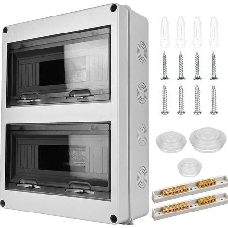 Coffret Electrique Etanche Exterieur: Boîte Etanche Electrique Exterieur IP65, Tableau Electrique 2 Rangées Etanche, Boîtier Electrique, Tableau Electrique Etanche Pour Disjoncteur Mural (24 Modules) (1/5)