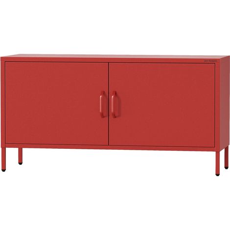 Meuble de TV industriel ROSA, 1150 x 595 x 400 mm, Modern: rouge (1/5)