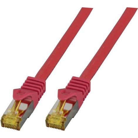 EFB Elektronik MK7001.1,5R RJ45 Câble réseau, câble patch CAT 6a (câble brut CAT 7) S/FTP 1.50 m rouge ignifuge, sans halogène, avec cliquet d'en D698541 (1/5)