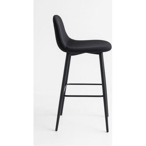 Taburetes Cocina - Taburete Black Teok Terciopelo - Negro (1/5)