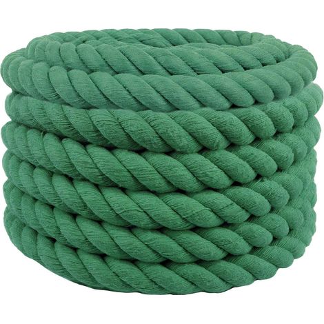 Corde en coton 40 mm 25 m Vert 100% Coton vidaXL