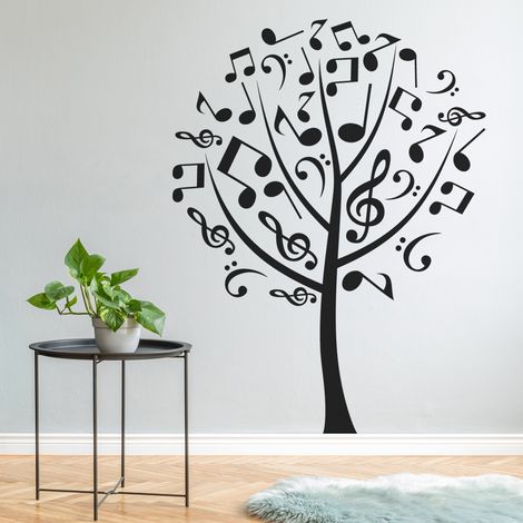 Sticker Mural - Arbre musical - 17x23 cm - Noir (1/3)