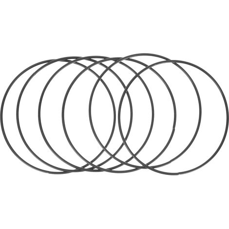 6 Pièces Cerceaux Floraux en Métal Noir pour Attrape-rêves, Accessoires Macramé Robustes pour Décoration Maison et Fêtes d'anniversaire (1/5)