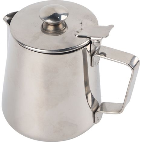 Pichet A Lait En Acier Inoxydable 304 Avec Couvercle Bec Verseur Etroit Pour Latte Art Cappuccino 350ml (1/5)