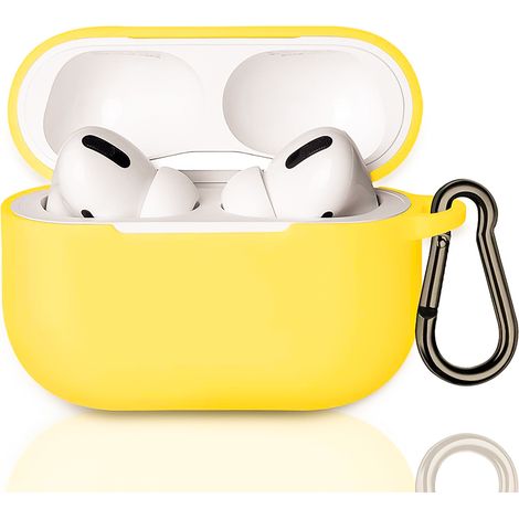 Cover custodia silicone giallo cuffie bluetooth 7cm auricolari flessibile gancio (1/3)