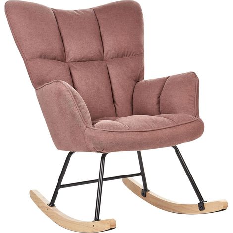 Schaukelsessel OULU Stoff Rosa (1/5)