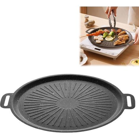 Plaque de Cuisson en Fonte, brasero plancha, Ø36cm BBQ Plancha avec Poignée, Ronds Plaque Barbecue pour Rocket Stove, Barbecue à Gaz, Four à Fusée, Plaque de Plancha (1/5)