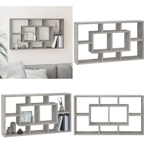 Wandregal mit 8 Fächern Betongrau - Wandregal - Holzregal - Betongrau - Wohnraum Dekoration - Regal Mit Ablagen - Home & Living (1/5)