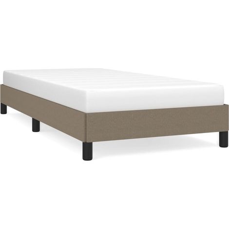 Lit adulte pour 1 personnes, Structure de lit, Assemblage Facile, Taupe 90x200 cm Tissu OIB4887E (1/5)