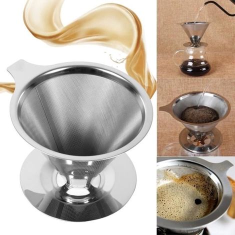 (silberner) Kaffeefilter aus Edelstahl (1/4)