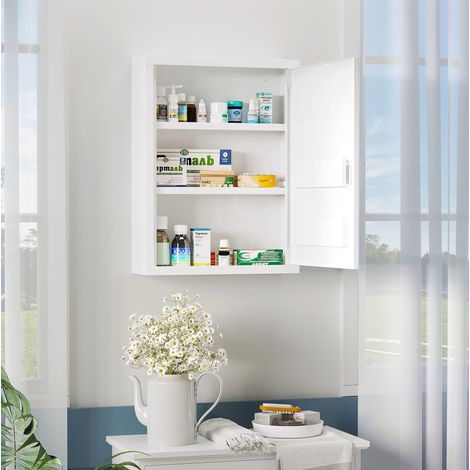 Armario mural con cierre y 2 llaves, 40 x 15 x 53,5 cm, acero blanco DESVIAE (1/5)