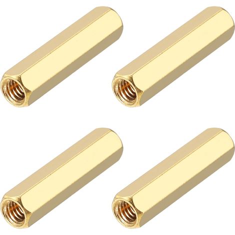 4PCS Écrou De Raccordement Hexagonal Longue, M5x30mm En Laiton Filetage Femelle Entretoises Hexagonales Écrous D'Espacement Vis Pour PCB Carte Mère Circuit Imprimé(Ton Or) (1/5)