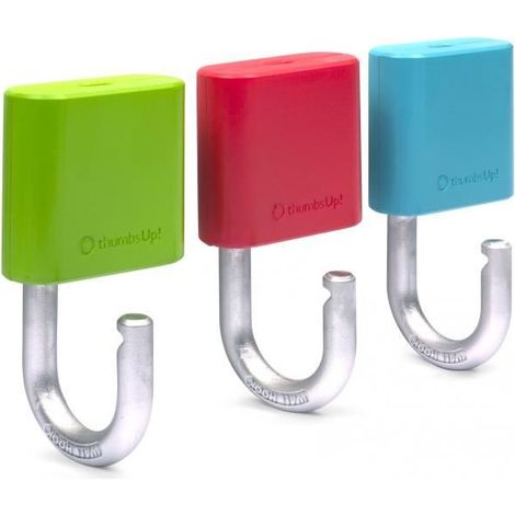 ¡ThumbsUp ganchos murales aspecto candado autoadhesivo 7,3 cm 3 piezas (1/4)