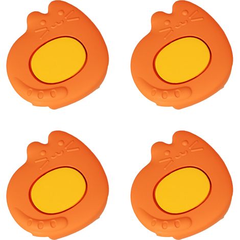 4 Stück Eckenschutz-Sicherheitspuffer, Cartoon-Form, Babysicherer Möbeleckenschutz, Flach, Orange (4x4x1 / 1,57x1,57x0,39 Zoll) (1/5)