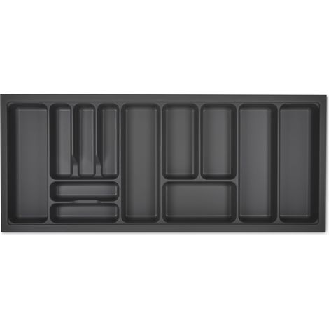 ORGA-BOX I Besteckeinsatz 1119 x 473 oriongrau mit Perlstruktur und Anti-Rutschbeschichtung für Tandembox Antaro / Intivo u. ModernBox im 120er Schrank Besteckkasten