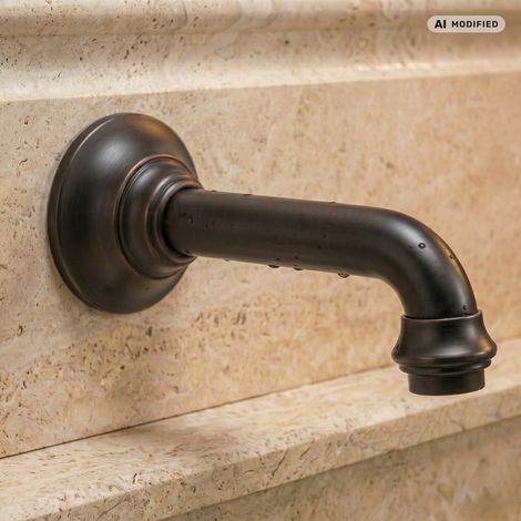 PaulGurkes Wasserauslauf 16cm Retro Schwarz Wanneneinlass Auslauf (1/4)