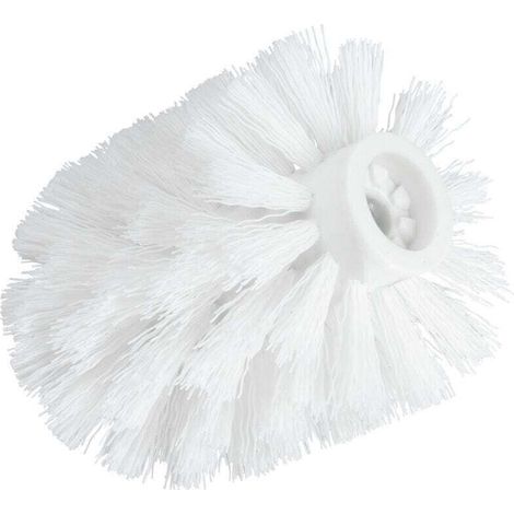 Tête de Brosse WC de rechange pour porte-brosse WC, avec adaptateur, Polypropylène, Ø 7,5 cm, blanc (1/4)