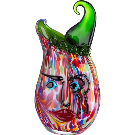 Vase décoratif en Verre pour Le Visage - Décoration de Salon - Cadeau d'anniversaire pour Femme - Couleur : Multicolore - Hauteur : 35 cm (1/3)