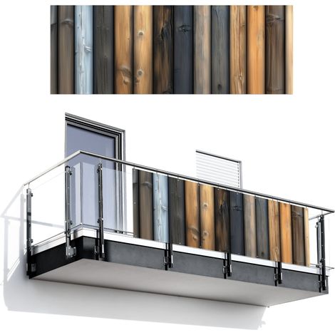 BRISE-VUE POUR BALCON Bois - Planches - Mixte 300x110 cm
