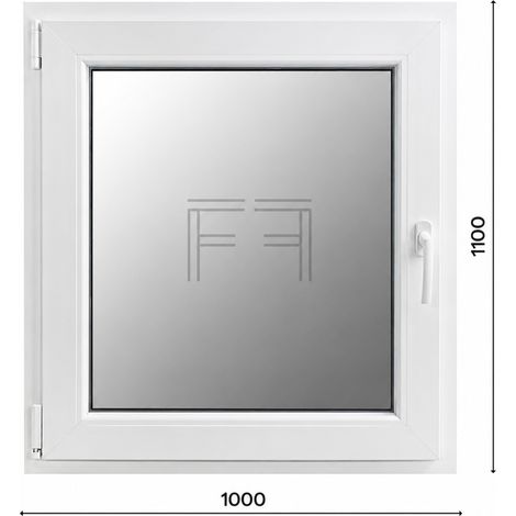 Fintex-finestra in PVC bianco singola anta 1000X1100 apertura a sinistra, doppio vetro, PROFILO A L (1/3)