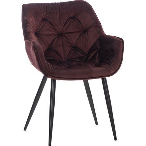 Tocador silla salón oficina acolchado cómodo y moderno tapizado terciopelo burdeos FAL10531