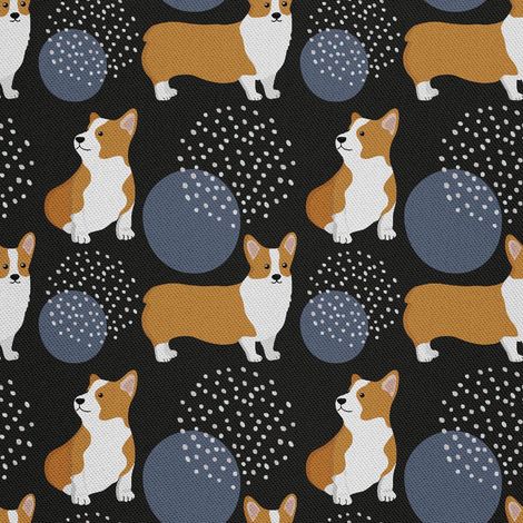 Dekorativer Outdoor-Stoff aus Oxford-Gewebe – Corgi-Hundemotiv (1/5)