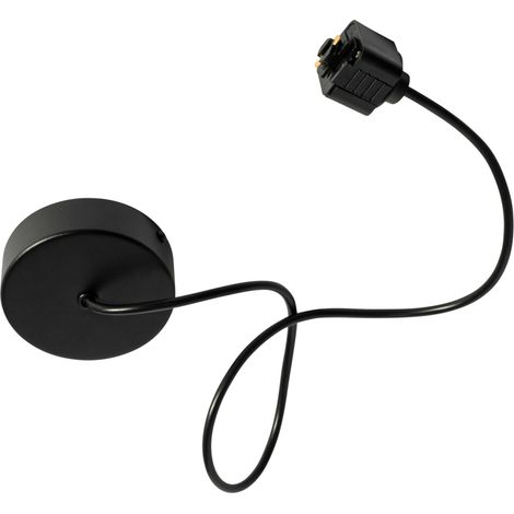 Power Supply with Round Mounting Plate for 1-Phase Track Black - Iconic