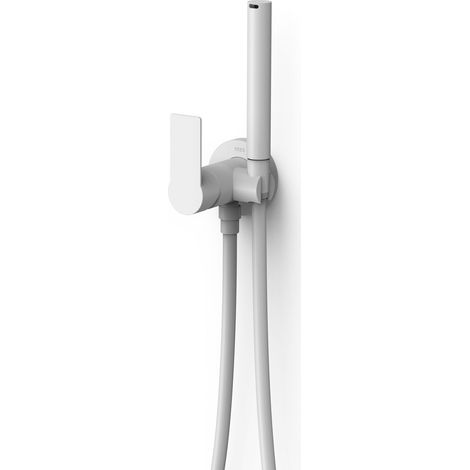 TRES 20522201BM LOFT Grifo Monomando Empotrado con Ducha para Inodoro Color Blanco Mate - ref: 20522201BM