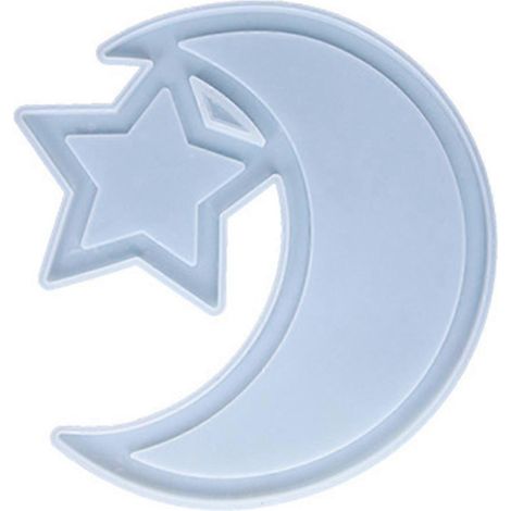 Ramadan-Desserttablett aus Epoxidharz, Mond- und Sternform, Ramadan-Servierteller, Silikonform, DIY-Bastel-Präsentationsform