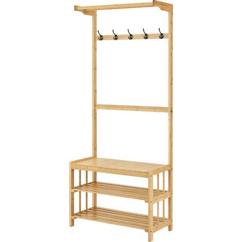 Meuble d'entrée tornio portemanteau avec banc 168 x 70 x 35 cm (1/4)