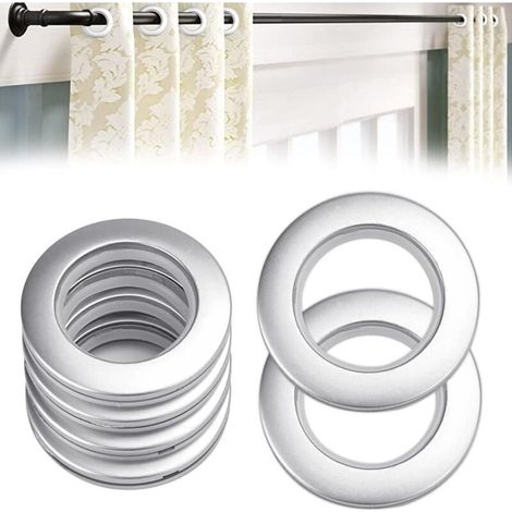 -20 Pieces Oeillets Rideaux à Clipser Plastique Détachable Anneaux à Œillets de Rideau Intérieur 40mm pour Rideau de Fenêtre Douche Vestiaire Porte (Argenté) (1/5)