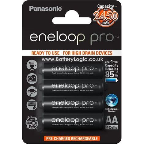 4 piles rechargeables accu PANASONIC ENELOOP XX LR6 AA 2450mAh (1/7)