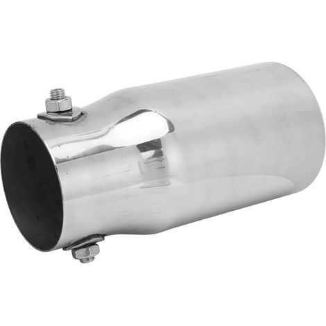 Embout de Silencieux Argent pour Voiture et Camion, Acier Inoxydable, Entrée 62mm, Sortie 76mm