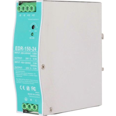 DIN-Schienen-Schaltnetzteil-Adapter Spannungsversorgung DC 24V EDR15024 AC 100-240V (1/4)