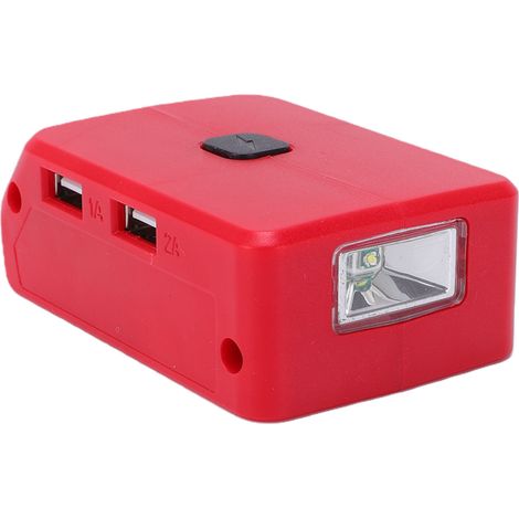 Adaptateur secteur pour lampe de travail LED compatible avec la batterie lithium-ion 18 V Einhell Power X-Change et double port de charge USB CC (1/5)