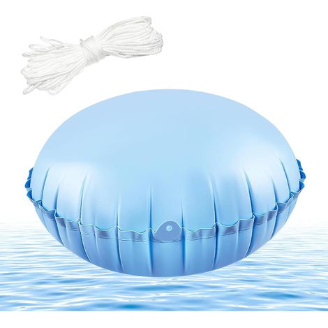 Coussin Gonflable pour Piscine d'hiver 1,1 x 1,1 m Bleu,avec Cordes de 15m Coussin d'hiver bleu, protection contre le gel pour piscines hors sol, coussin d'hiver gonflable pour piscines et jacuzzis (1/5)