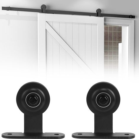 1 paire de quincaillerie pour rail de suspension et roulettes de porte coulissante de serre agricole pour porte de grange (1/5)