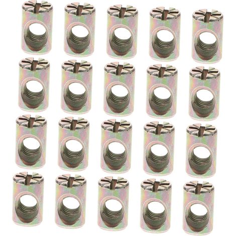 20 écrous cylindriques fendus M6 x 15 mm pour meubles, alliage de (1/5)