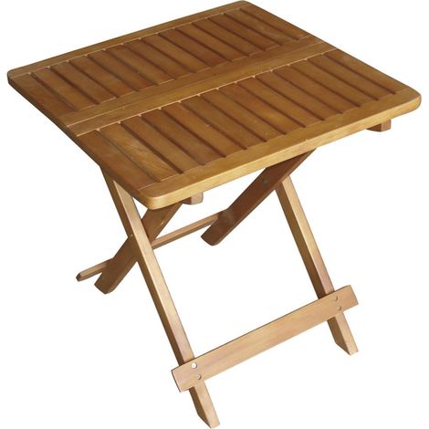 Beistelltisch aus Akazie, geölt GARDA-120 mit Klappfunktion, B/H/T: ca. 50/50/50 cm (1/2)