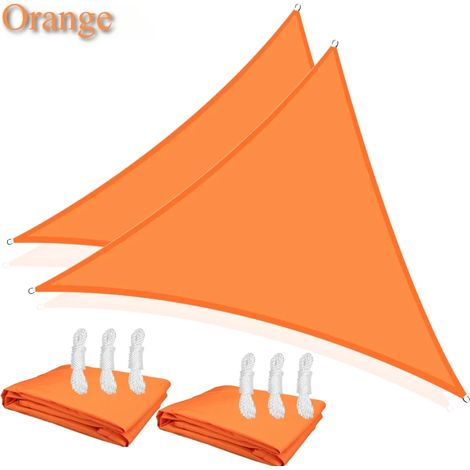 (Orange, deux 5M) Auvents pare-soleil imperméables et résistants aux UV pour jardins, patios et terrasses. (1/5)