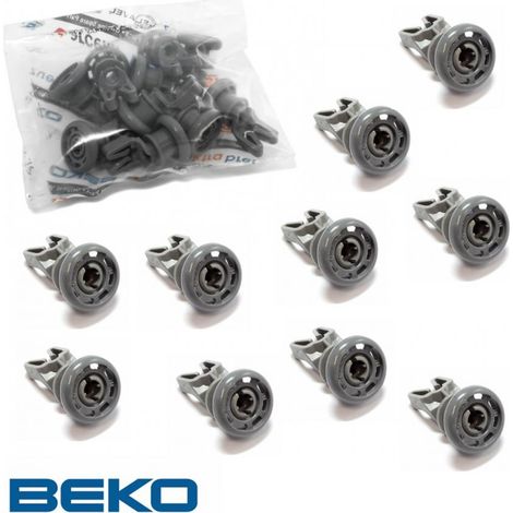 KIT 10PZ RUOTE LAVASTOVIGLIE BEKO PER CESTELLO superiore ORIGINALE 1885800500
