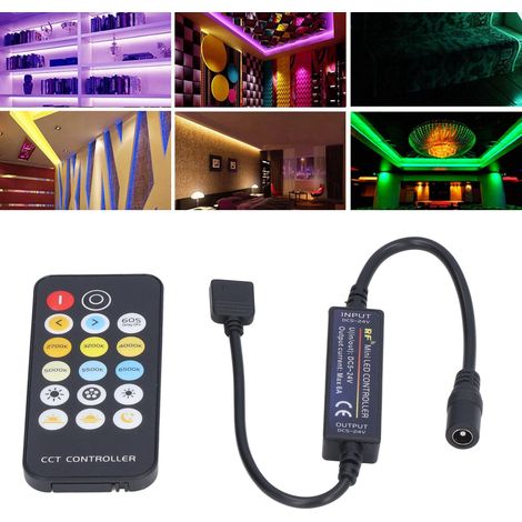 Mando a distancia LED CCT, compatible con luces LED regulables, temperatura de color y brillo ajustables, teclado de 17 teclas, decoración del hogar (1/5)