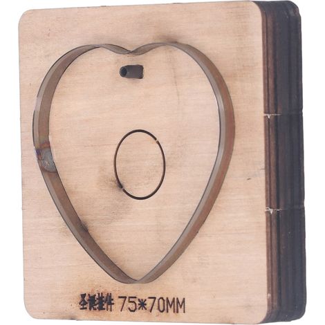 Matrice de découpe pour cuir en forme de cœur, en acier allié et en bois, moule de découpe polyvalent en métal pour loisirs créatifs (1/5)