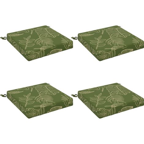 4-teilige Sitzkissen SOEST 4 stk. 100 % Polyester Blattdesign vidaXL