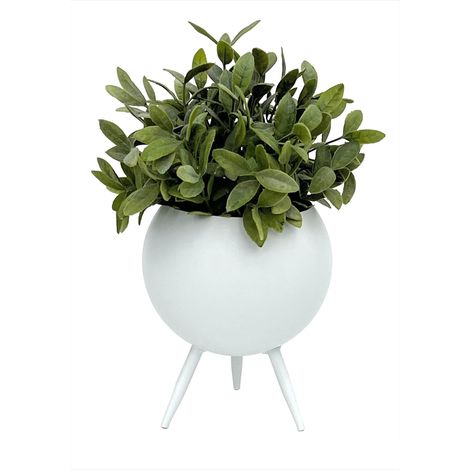 DanDiBo Blumenhocker Metall mit Topf Weiß 19 cm Blumenständer 96259 S Blumensäule Modern Pflanzenständer Pflanzenhocker