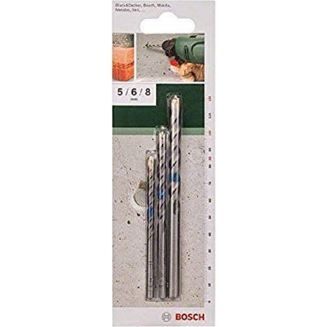 Bosch Accessories 2609255416 Hartmetall Beton-Spiralbohrer-Set 3teilig 5 mm, 6 mm, 8 mm Zylindersc (1/5)