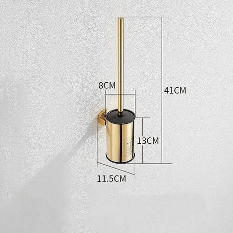 Brosse WC Murale dorée en Acier Inoxydable Rond pour Salle de Bain (doré) (1/3)